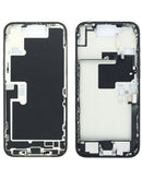 Tapa trasera OEM iPhone 16 Pro Max Natural Titanium con puerto de carga flex y piezas pequeñas de repuesto.