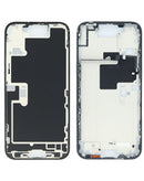 Tapa trasera blanca titanio para iPhone 16 Pro Max con piezas pequeñas preinstaladas, lista para reparación.