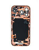 Tapa trasera Cosmic Orange OEM para iPhone 17 Pro, con pequeños componentes preinstalados. Versión Internacional.