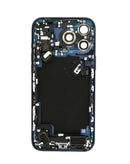 Tapa trasera Deep Blue para iPhone 17 Pro Max con puerto de carga integrado, repuesto original.