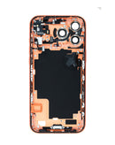 Tapa trasera Cosmic Orange para iPhone 17 Pro Max, con componentes preinstalados para reparación.