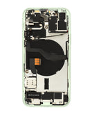Tapa trasera verde original para iPhone 12 con puerto de carga flex. Componente de reemplazo.