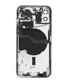 Tapa trasera negra para iPhone 12 con componentes, grado B, pieza de reemplazo OEM para reparación.