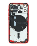 Chasis iPhone 12 Mini con partes pequeñas preinstaladas en color rojo en Xela Quetzaltenango.