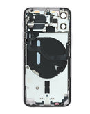 Chasis blanco preinstalado para iPhone 12 Mini con componentes internos, ideal para reparación y reemplazo.