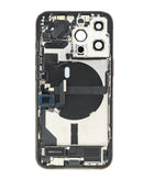 Tapa trasera verde alpino para iPhone 13 Pro con puerto de carga, cable flex y pequeñas piezas.