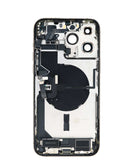 Tapa trasera OEM Space Black para iPhone 14 Pro Max con puerto de carga, cable flex y partes pequeñas, versión US.