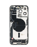 Tapa trasera plateada con puerto de carga flex para iPhone 14 Pro Max, reparación de partes pequeñas.