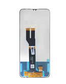 Pantalla LCD negra de repuesto sin marco para Nokia G21, con conectores listos para instalación.