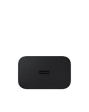 Adaptador de pared Samsung USB-C de 25W, color negro, para carga rápida de dispositivos móviles.