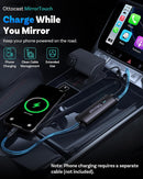 Adaptador inalámbrico Ottocast CarPlay y Android Auto con espejo de pantalla, conectividad para accesorios de auto.