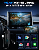 Adaptador inalámbrico Ottocast CarPlay y Android Auto con espejo de pantalla, conectividad para accesorios de auto.
