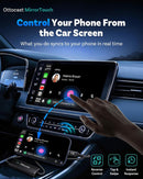 Adaptador inalámbrico Ottocast CarPlay y Android Auto con espejo de pantalla, conectividad para accesorios de auto.