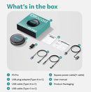 Ottocast P3 Pro AI Box para auto, color negro, con puertos USB y HDMI, en un fondo blanco.