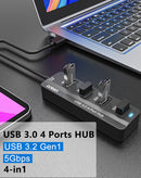 Amplificador USB-C Onten de 4 puertos USB-A 2.0 en Quetzaltenango.
