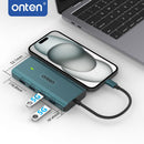 Docking Station Onten (3x USB A / 2x USB-C / 4K@60Hz / SD Card Reader)