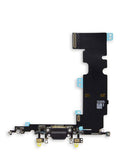 Puerto de carga original negro para iPhone 8 Plus, con cable flex para reparación y reemplazo.