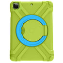 Funda verde antigolpes para iPad 5/6/Air 1/2/Pro 9.7 con soporte circular integrado.