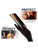 Pack de 10 vidrios templados privacy 2.5D para iPhone 13, 13 Pro, 14, 16e y 17e.