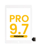 Vidrio digitizador blanco premium para iPad Pro 9.7, repuesto de pantalla táctil de alta calidad.