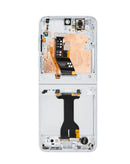 Pantalla OLED blanca con marco para Samsung Galaxy Z Flip 6 F741, repuesto original.