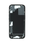Marco medio negro del iPhone 17 con componentes pequeños, ideal para reparación y reemplazo.