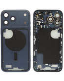 Marco medio Deep Blue para iPhone 17 Pro Max, versión internacional, con piezas pequeñas para reparación.