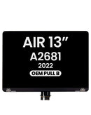 Pantalla original BajoPPLCD plateada para MacBook Air 13" A2681 (Mid 2022), lista para reparación.