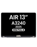Pantalla LCD original MacBook Air 13" A3240 (Early 2025) plateada, ideal para reparación de pantalla.