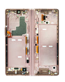 Pantalla OLED Samsung Galaxy Z Fold 2 F916U Mystic Bronze con marco, ideal para reparación de pantalla.
