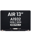 Pantalla original MacBook Air 13 A1932 (2018-2019) plateada, componente LCD para reparación.
