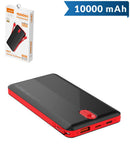 Batería externa LDNIO PQ13 negra de 10000 mAh, diseño elegante con puertos USB y USB-C.
