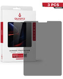 Vidrio templado de privacidad QUARTZ para iPad Pro 12.9 (2018-2022), pack de 3, mostrando efecto oscurecido lateral.