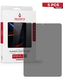 Pack de 5 protectores de pantalla privacy QUARTZ de vidrio templado para iPad Pro 11 y iPad Air.