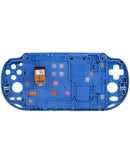Pantalla LCD azul con bracket de reemplazo para PlayStation Vita 1000, ideal para reparación.