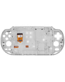 Pantalla LCD blanca con bracket para PlayStation Vita 1000, ideal para reparación y reemplazo.
