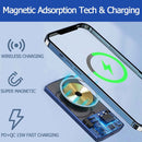 Power bank magnético inalámbrico Msafe A48 negro de 6000 mAh, cargador portátil para celulares.