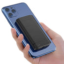 Power bank magnético inalámbrico Msafe A48 azul de 6000 mAh, cargador portátil para celular con carga rápida.