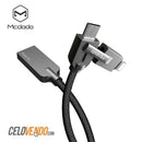 Cable Lightning para iPhone y Micro USB universal | Mcdodo color Negro| 1.2 Metros de Largo | Aluminio y recubrimiento resistente