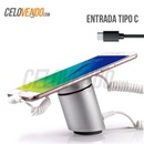 Exhibidor de celular anti-robo con Alarma | Material: Aluminio | Conector Tipo C|