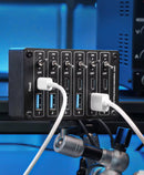 Concentrador USB QianLi HAC6 con 6 interruptores individuales, dock de energía para diagnóstico y reparación de placas base de celular.