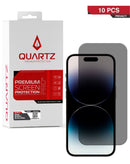 Protege la privacidad de tu iPhone 15 Plus / 15 Pro Max con vidrio templado de privacidad QUARTZ en Xela.