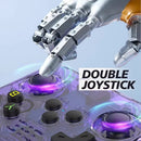 Consola retro portátil SlowBack púrpura con pantalla vibrante, 20.000 juegos preinstalados y 64GB de almacenamiento.