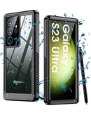 Protege tu Samsung Galaxy S23 Ultra en Xela con la funda transparente a prueba de agua híbrida REDPEPPER FS Series.