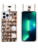 Funda de lujo con diseño de botella de perfume y piedras para iPhone 13 Pro en Xela Quetzaltenango.