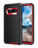 Protege tu Galaxy S10E con la funda heavy duty en color negro y rojo, garantizada en Xela Quetzaltenango.