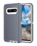 Protege tu Samsung Galaxy S10E con esta funda Heavy Duty en color gris oscuro y blanco en Quetzaltenango.