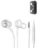 Audífonos estéreo AKG blancos con cable, micrófono y control de volumen para Samsung Galaxy S10.