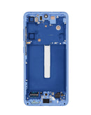 Pantalla OLED azul para Samsung Galaxy S21 FE con marco, 120Hz.