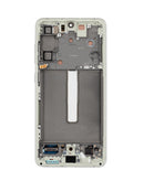 Pantalla OLED verde oliva para Samsung Galaxy S21 FE con marco, 120Hz, para reparación.